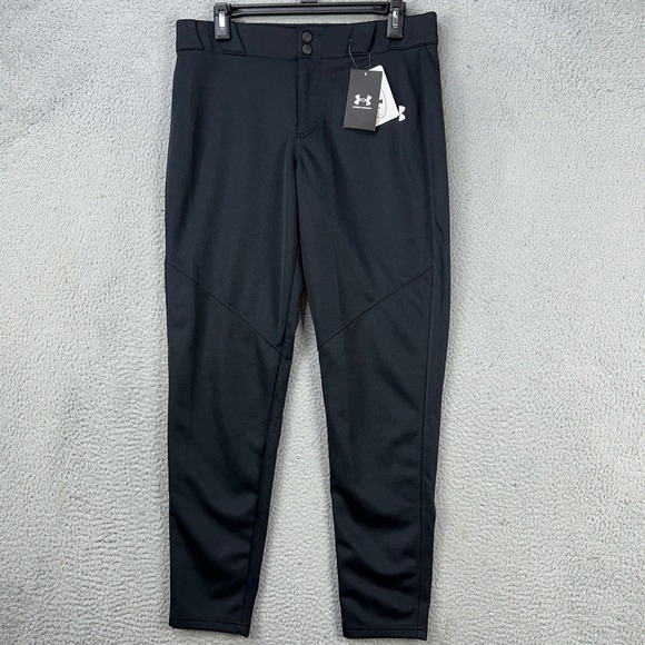 Under Armour Mens Boys Baseball Pants XL Youth Black Athletic Tapered Fit NEW - Picture 1 of 10